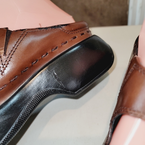 DANSKO MADORI Brown Vegan Leather Slide On Elastic Strap Clogs Sz 7.5/8 - Picture 7 of 12